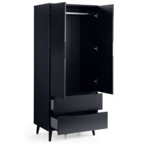 Abrina Wooden Wardrobe With 2 Doors And 2 Drawers In Anthracite