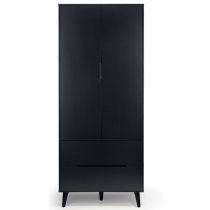 Abrina Wooden Wardrobe With 2 Doors And 2 Drawers In Anthracite