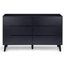 Abrina Wide Wooden Chest Of 6 Drawers In Anthracite