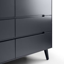 Abrina Wide Wooden Chest Of 6 Drawers In Anthracite