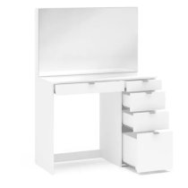 Avon Wooden Dressing Table With 5 Drawers And Mirror In White