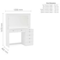 Chula Wooden Dressing Table With Mirror In White