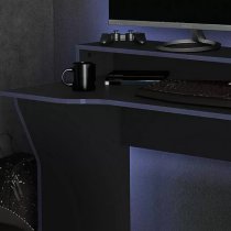 Enzi Wooden Gaming Desk In Black And Blue