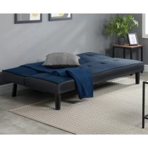 Aurorae Velvet Fabric Sofa Bed In Midnight Blue