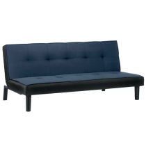 Aurorae Velvet Fabric Sofa Bed In Midnight Blue