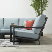 Largs Fabric Corner Lounge Set With Footstool In Mint Grey