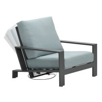 Largs Outdoor Fabric Recliner Lounge Set In Mint Grey