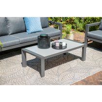 Zeal Outdoor Fabric Lounge Set With Coffee Table In Mystic Grey