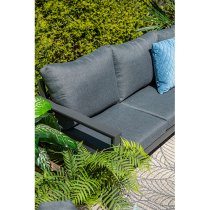 Zeal Outdoor Fabric Lounge Set With Coffee Table In Mystic Grey