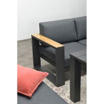 Carmo Fabric Lounge Set With Coffee Table In Reflex Black