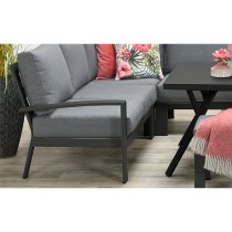 Risby Outdoor Fabric Lounge Dining Set In Reflex Black