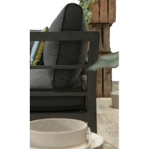 Burry Fabric Lounge Dining Set In Reflex Black With Black Frame