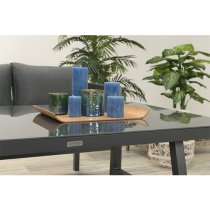 Burry Fabric Lounge Dining Set In Reflex Black With Black Frame