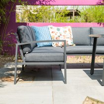 Wotter Outdoor Fabric Lounge Dining Set In Reflex Black