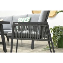 Aultbea Outdoor Fabric Lounge Dining Set In Light Grey