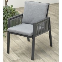 Aultbea Outdoor Fabric Lounge Dining Set In Light Grey