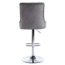 Antrim Velvet Fabric Bar Stool In Dark Grey