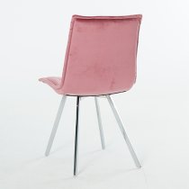 Beyya Set Of 4 Velvet Fabric Dining Chairs In Pink