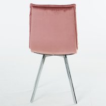 Beyya Set Of 4 Velvet Fabric Dining Chairs In Pink