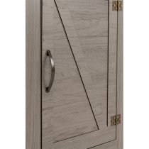 Zino Wooden Bookcase With 1 Door In Grey Wood Grain