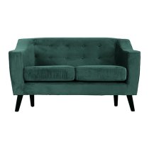 Arabella Velvet Fabric 2 Seater Sofa In Green