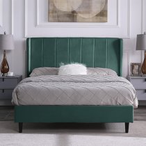 Ashburton Velvet Fabric King Size Bed In Green