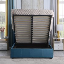 Ashburton Velvet Fabric Storage King Size Bed In Blue