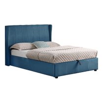 Ashburton Velvet Fabric Storage King Size Bed In Blue