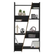 Nuneaton Tall Wooden Bookcase In Black And Pine Effect