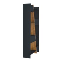 Nuneaton Tall Wooden Bookcase In Black And Pine Effect