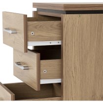 Crieff Wooden Bedside Cabinet With 3 Drawers In Oak Effect