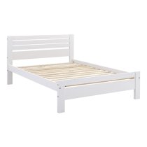 Talox Wooden King Size Bed In White