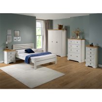 Talox Wooden King Size Bed In White