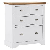 Talox Wooden Chest Of 4 Drawers In White And Oak