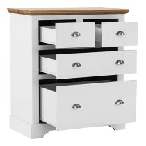 Talox Wooden Chest Of 4 Drawers In White And Oak