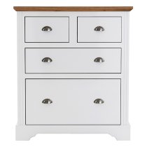 Talox Wooden Chest Of 4 Drawers In White And Oak