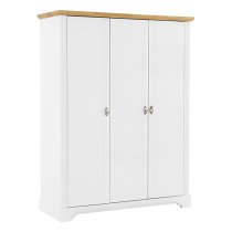 Talox Wooden Wardrobe With 3 Doors In White And Oak