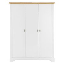 Talox Wooden Wardrobe With 3 Doors In White And Oak