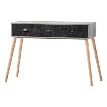 Noein Wooden Console Table In Concrete Effect And Charcoal