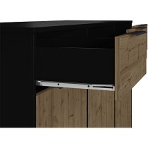 Madric Wooden Sideboard With 3 Doors In Black And Acacia Effect