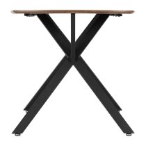 Alsip Wooden Dining Table In Medium Oak Effect And Black