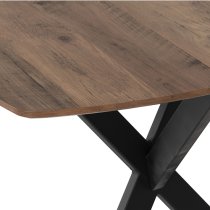 Alsip Wooden Dining Table In Medium Oak Effect And Black