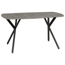 Alsip Dining Table In Concrete Effect With 4 Lyster Green Chair