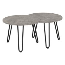 Alsip Set Of 2 Wooden Coffee Tables In Concrete Effect