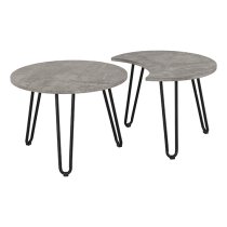 Alsip Set Of 2 Wooden Coffee Tables In Concrete Effect