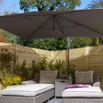 Peebles Rectangular Fabric Overhang Parasol With Steel Frame