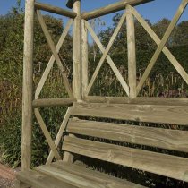 Annan Wooden Rustic Seating Bench Arch In Natural Timber