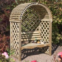 Vectro Wooden Arbour In Natural Timber With Open Slatted Roof