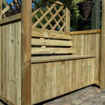 Silsoe Wooden Arbour In Natural Timber With Open Slatted Roof