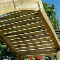 Silsoe Wooden Arbour In Natural Timber With Open Slatted Roof